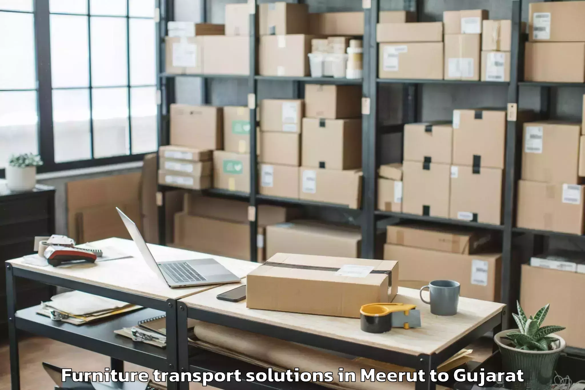 Book Meerut to Kaprada Furniture Transport Solutions Online